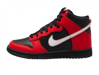 Replica Nike Dunk High GS in Black and Red
