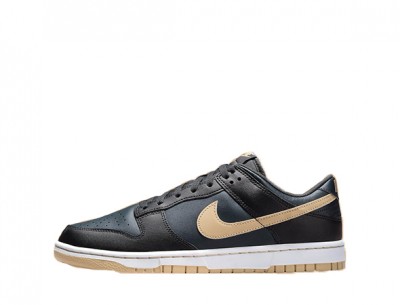 Fake Nike Dunk Low "Black Midnight Navy Tan"