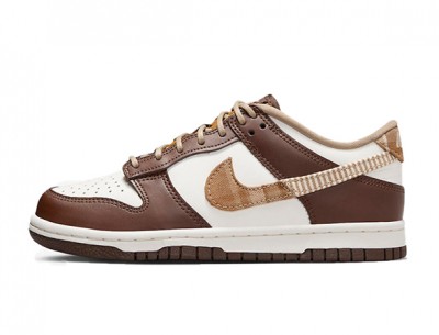 Fake Nike Dunk Low GS “Brown Plaid”