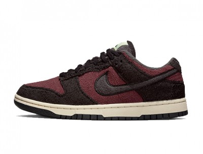 Women's Nike Dunk Low "Fleece" Burgundy/ Black Reps