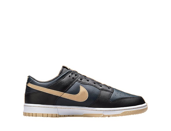 Fake Nike Dunk Low "Black Midnight Navy Tan"