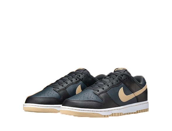 Fake Nike Dunk Low "Black Midnight Navy Tan"