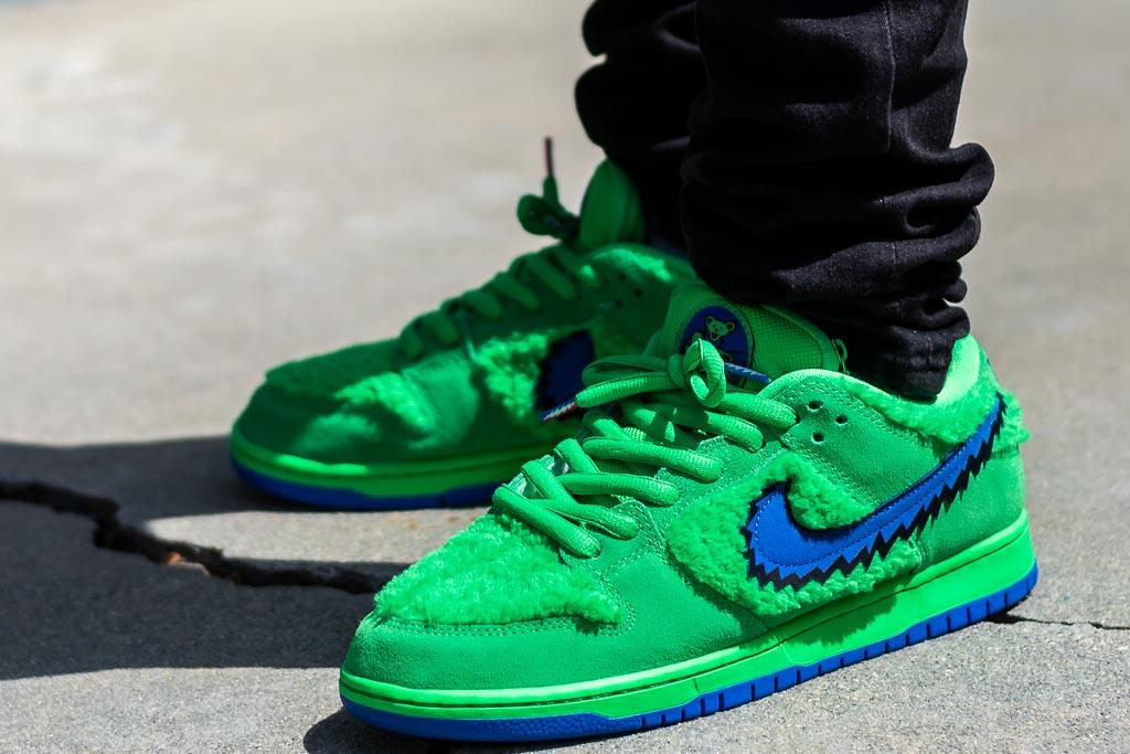 green fluffy dunks